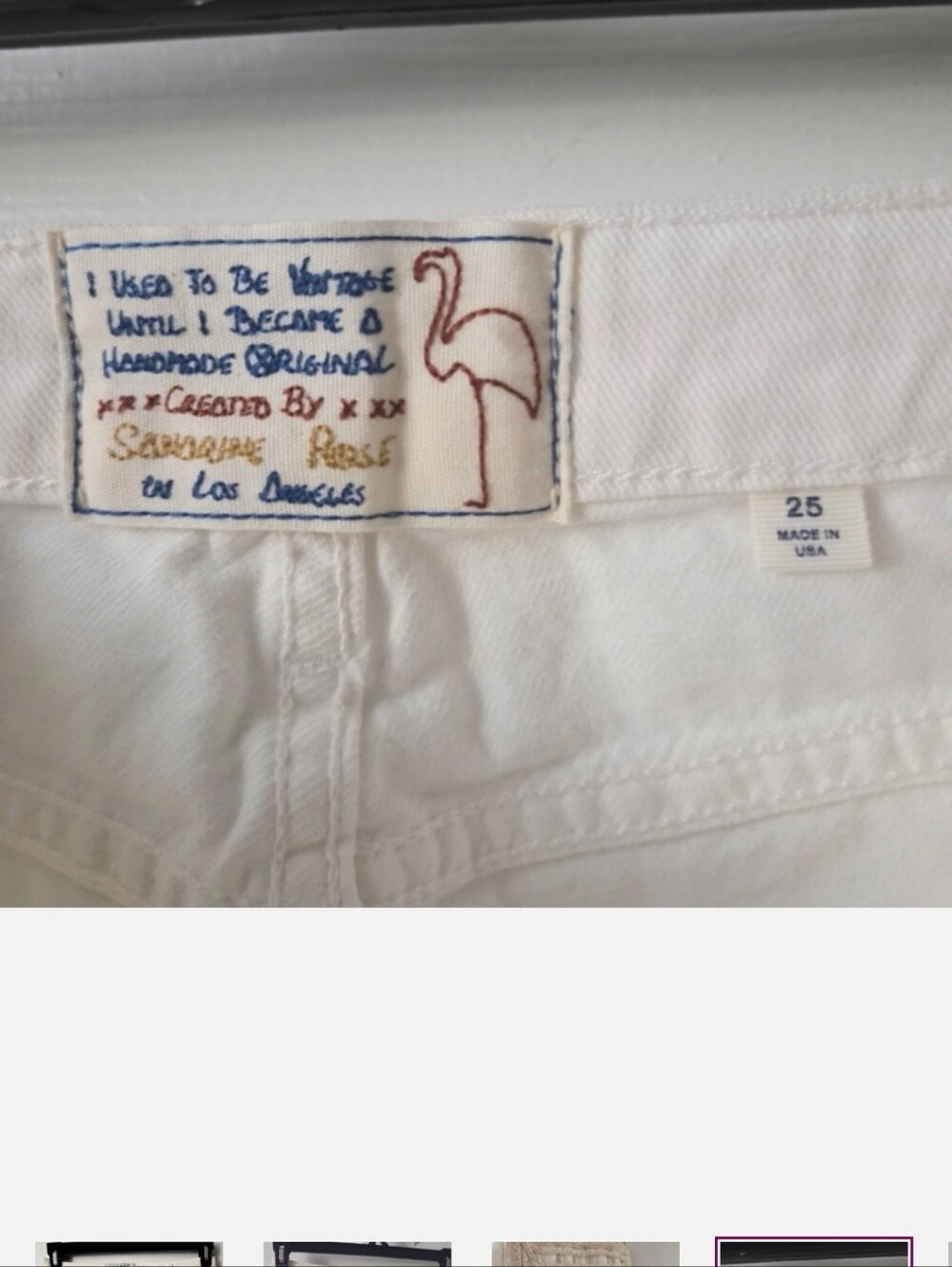 White Denim Skirt Movement By Free People with Fringe and Gold Accents - Picture 4 of 6